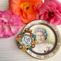 Spilla Elizabeth II Platinum Jubilee di Legno