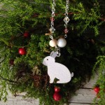 Collana Coniglio di Legno con cristalli e Pietra della Luna