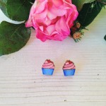 Orecchini Cupcake di Legno