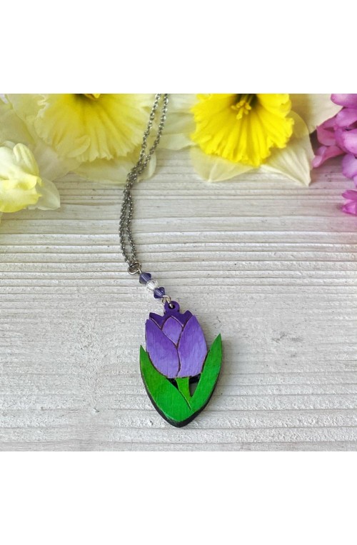Collana Tulipano di Legno
