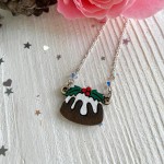Collana Christmas Pudding di Legno