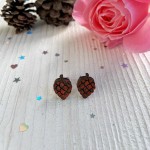 Orecchini Pigna di Legno Mini