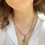 Collana 2 in 1 con Ciondolo Lavanda Dipinto a Mano – Estate Britannica