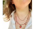 Collana 2 in 1 con Ciondolo Fragola Dipinto a Mano – Estate Britannica