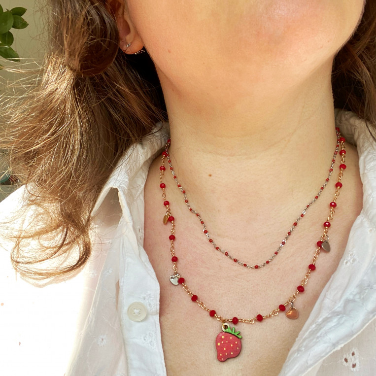Collana Fragola di Legno