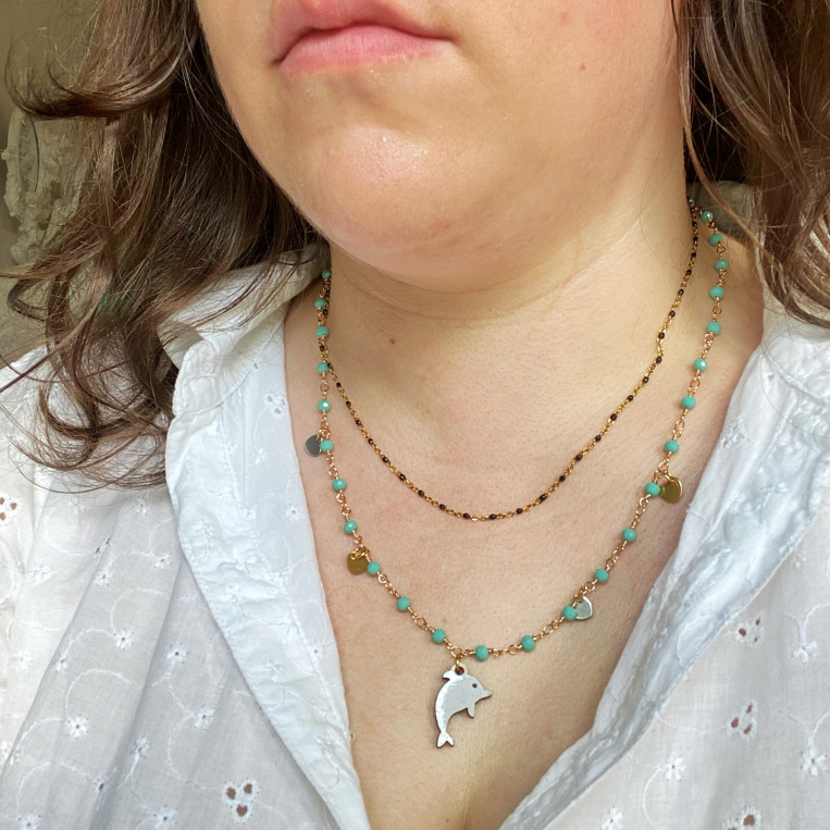 Collana Delfino di Legno