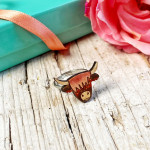 Anello Highland Cow di Legno