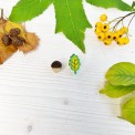 Orecchini Ghianda e Foglia di Legno