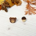 Orecchini Orso e Ghianda di Legno