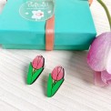 Orecchini Tulipano di Legno