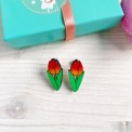 Orecchini Tulipano di Legno