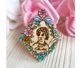 Spilla artigianale in stile cammeo – Tributo ai 250 anni di Jane Austen