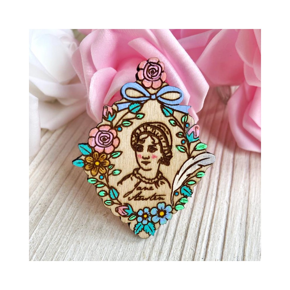 Spilla artigianale in stile cammeo – Tributo ai 250 anni di Jane Austen