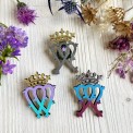 Luckenbooth viola-turchese – Cuore scozzese romantico in colori pastello