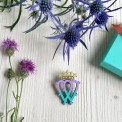 Luckenbooth viola-turchese – Cuore scozzese romantico in colori pastello