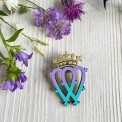 Luckenbooth viola-turchese – Cuore scozzese romantico in colori pastello