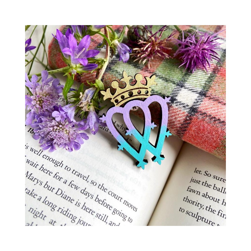 Luckenbooth viola-turchese – Cuore scozzese romantico in colori pastello
