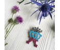 Luckenbooth azzurro-granata con corona argentata – Gioiello d’amore scozzese