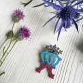 Luckenbooth azzurro-granata con corona argentata – Gioiello d’amore scozzese
