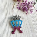 Luckenbooth azzurro-granata con corona argentata – Gioiello d’amore scozzese