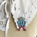 Luckenbooth azzurro-granata con corona argentata – Gioiello d’amore scozzese