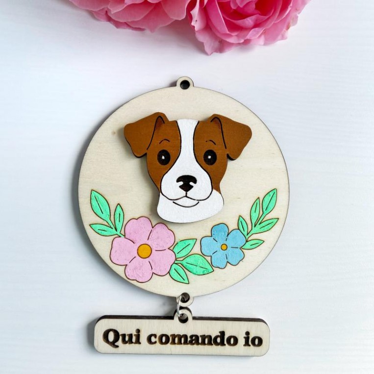 Targa fuoriporta Jack Russell “Qui comando io” – Collezione Woof Woof Collection
