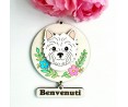 Targa fuoriporta Westie “Benvenuti” – Collezione Woof Woof Collection