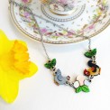 Collana Bouquet Country in Festa con Mini Gallo e Gallina