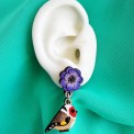 Orecchini Pendenti Ali e Petali: Simboli di Natura – Dipinti a mano con uccellini e fiori