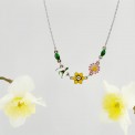 Collane Mini Bouquet: Tre Fiori e Simboli botanici – Dipinti a mano