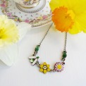 Collane Mini Bouquet: Tre Fiori e Simboli botanici – Dipinti a mano