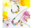 Collane Mini Bouquet: Tre Fiori e Simboli botanici – Dipinti a mano
